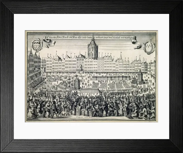Framed Print : Old Market in Cologne, c. 1660. Artist: Aubry, Abraham (?-1660) Framed Print : Old Market in Cologne, c. 1660. Artist: Aubry, Abraham (?-1660)
