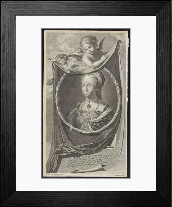 Framed Print : Jane Grey, 1697. Artist: Vermeulen, Cornelis Martinus (1644-1708) Framed Print : Jane Grey, 1697. Artist: Vermeulen, Cornelis Martinus (1644-1708)