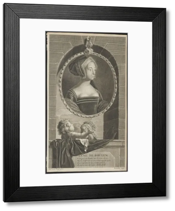 Framed Print : Anne Boleyn, 1697. Artist: Vermeulen, Cornelis Martinus (1644-1708) Framed Print : Anne Boleyn, 1697. Artist: Vermeulen, Cornelis Martinus (1644-1708)
