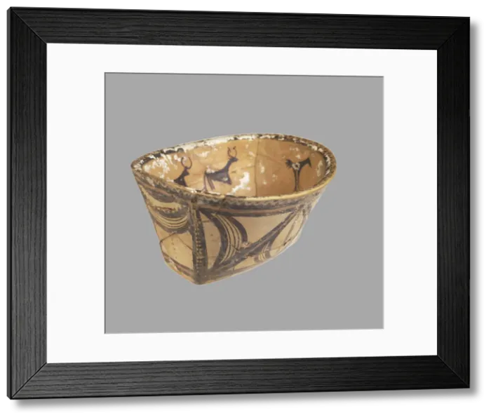 Framed Print : Oval Bowl, 4th millenium BC. Artist: Prehistoric Russian Culture Framed Print : Oval Bowl, 4th millenium BC. Artist: Prehistoric Russian Culture