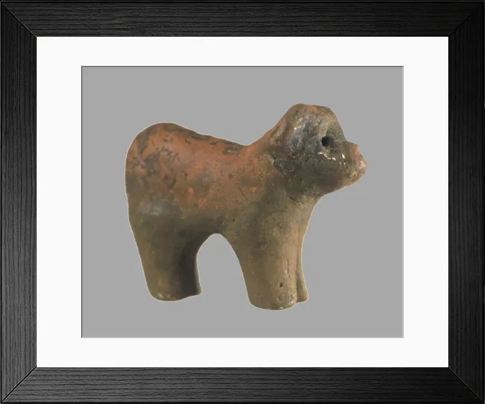 Framed Print : Statuette of a Dog, 4th millenium BC. Artist: Prehistoric Russian Culture