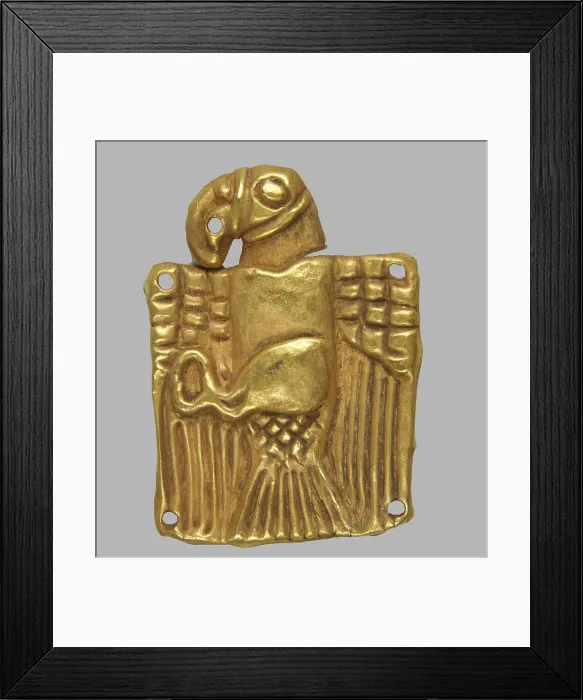 Framed Print : Gold plaque in the form of a Eagle, 5th cen. BC. Artist: Scythian Art Framed Print : Gold plaque in the form of a Eagle, 5th cen. BC. Artist: Scythian Art