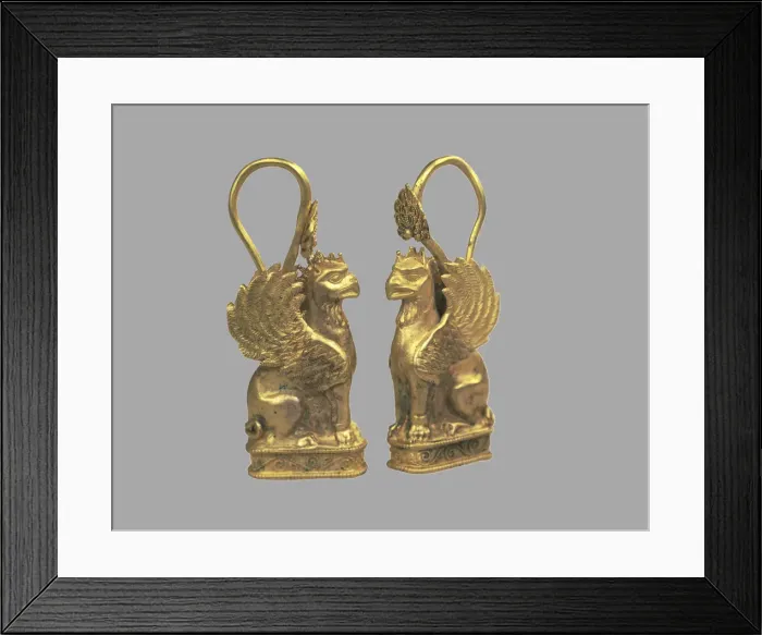 Framed Print : Earring in the Form of Griffin, 5th cen. BC. Artist: Scythian Art Framed Print : Earring in the Form of Griffin, 5th cen. BC. Artist: Scythian Art