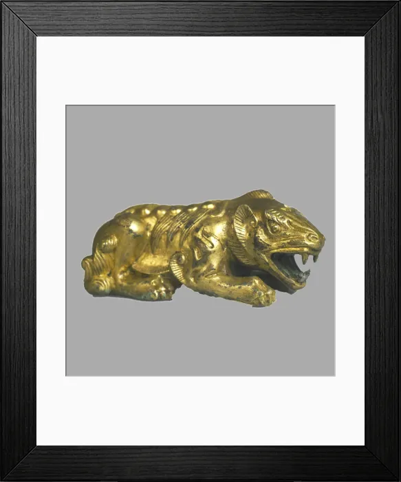 Framed Print : Lion Statuette, 9th century BC. Artist: Scythian Art Framed Print : Lion Statuette, 9th century BC. Artist: Scythian Art