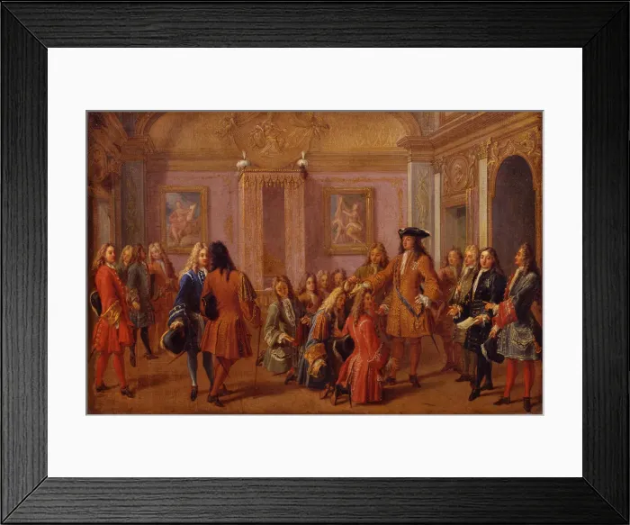 Framed Print : First Ennoblement of the Knights of the Order of Saint-Louis by Louis XIV in Versailles on 8 May 169 Artist: Marot, Francois (1666-1719) Framed Print : First Ennoblement of the Knights of the Order of Saint-Louis by Louis XIV in Versailles on 8 May 169 Artist: Marot, Francois (1666-1719)