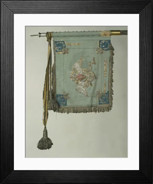 Framed Print : The Standard of Saint George of the His Majestys Life-Guards Cuirassier Regiment, c. 1830. Artist: Flags, Banners and Standards Framed Print : The Standard of Saint George of the His Majestys Life-Guards Cuirassier Regiment, c. 1830. Artist: Flags, Banners and Standards