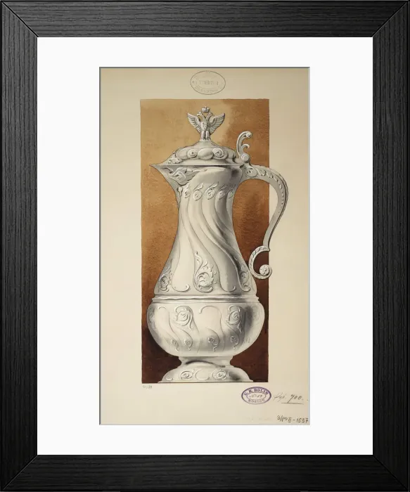 Framed Print : Design of a Wine Jug. (Series The Dowry of Grand Princess Maria Pavlovna), 1907-1908. Artist: Carl Edvard Bolin company Framed Print : Design of a Wine Jug. (Series The Dowry of Grand Princess Maria Pavlovna), 1907-1908. Artist: Carl Edvard Bolin company
