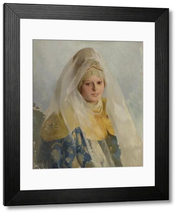 Framed Print : Boyars Wife. Artist: Lebedev, Klavdi Vasilyevich (1852-1916) Framed Print : Boyars Wife. Artist: Lebedev, Klavdi Vasilyevich (1852-1916)