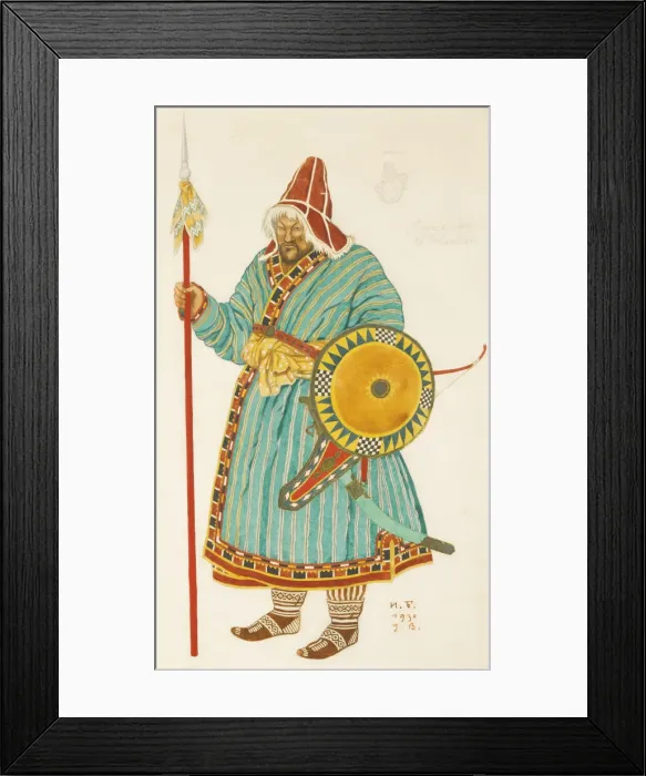 Framed Print : Costume design for the opera Prince Igor by A. Borodin, 1930. Artist: Bilibin, Ivan Yakovlevich (1876-1942) Framed Print : Costume design for the opera Prince Igor by A. Borodin, 1930. Artist: Bilibin, Ivan Yakovlevich (1876-1942)