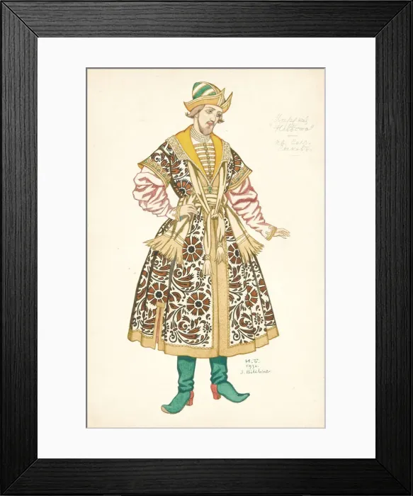 Framed Print : Costume design for the opera The Bride of Tsar by N. Rimsky-Korsakov, 1930. Artist: Bilibin, Ivan Yakovlevich (1876-1942) Framed Print : Costume design for the opera The Bride of Tsar by N. Rimsky-Korsakov, 1930. Artist: Bilibin, Ivan Yakovlevich (1876-1942)