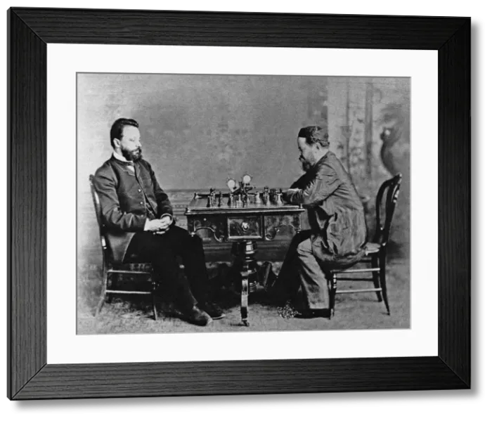 Framed Print : Mikhail Chigorin (1850-1908) and William Steinitz (1836-1900) in Havana, 1880, 1880. Artist: Anonymous Framed Print : Mikhail Chigorin (1850-1908) and William Steinitz (1836-1900) in Havana, 1880, 1880. Artist: Anonymous