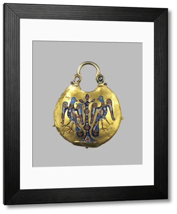 Framed Print : Gold pendant (Kolt), 12th-13th century. Artist: Ancient Russian Art Framed Print : Gold pendant (Kolt), 12th-13th century. Artist: Ancient Russian Art
