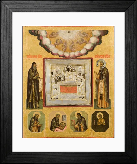 Framed Print : Venerable Anthony and Theodosius of the Caves, 17th century. Artist: Russian icon Framed Print : Venerable Anthony and Theodosius of the Caves, 17th century. Artist: Russian icon