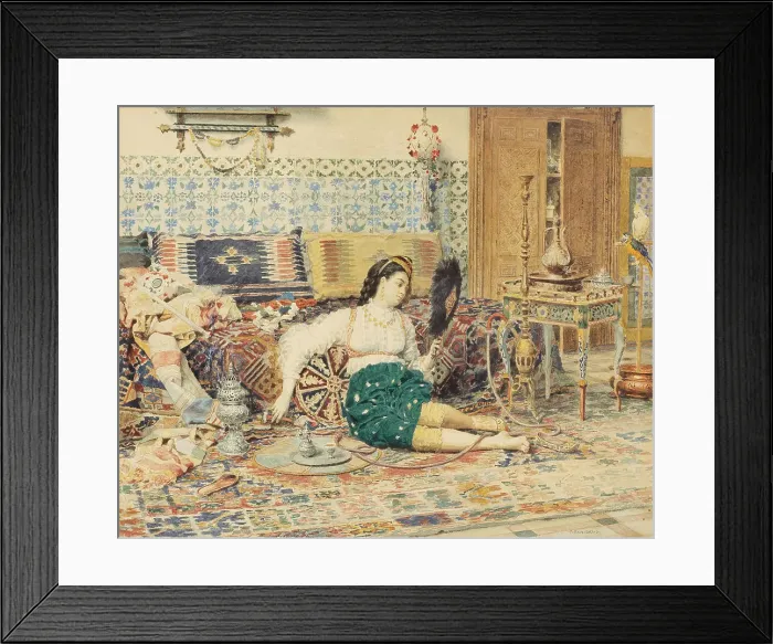 Framed Print : La belle orientale. Artist: Firmin-Girard, Francois-Marie (1838-1921) Framed Print : La belle orientale. Artist: Firmin-Girard, Francois-Marie (1838-1921)