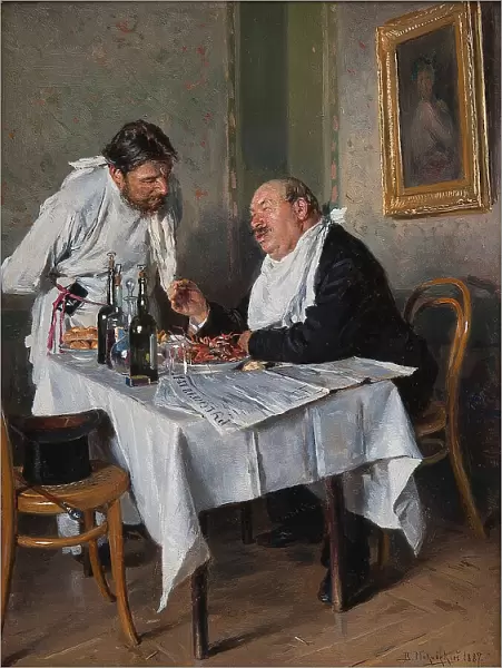In a restaurant, 1887. Artist: Makovsky, Vladimir Yegorovich (1846-1920)