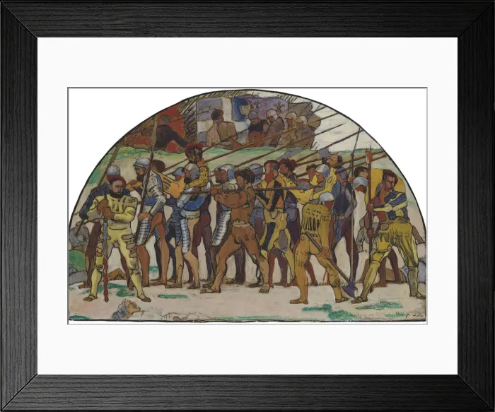 Framed Print : The Retreat from Marignano (Variant), ca 1897. Artist: Hodler, Ferdinand (1853-1918) Framed Print : The Retreat from Marignano (Variant), ca 1897. Artist: Hodler, Ferdinand (1853-1918)