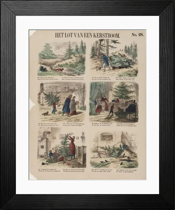 Framed Print : The Story of a Christmas tree, Second Half of the 19th century. Artist: Anonymous Framed Print : The Story of a Christmas tree, Second Half of the 19th century. Artist: Anonymous