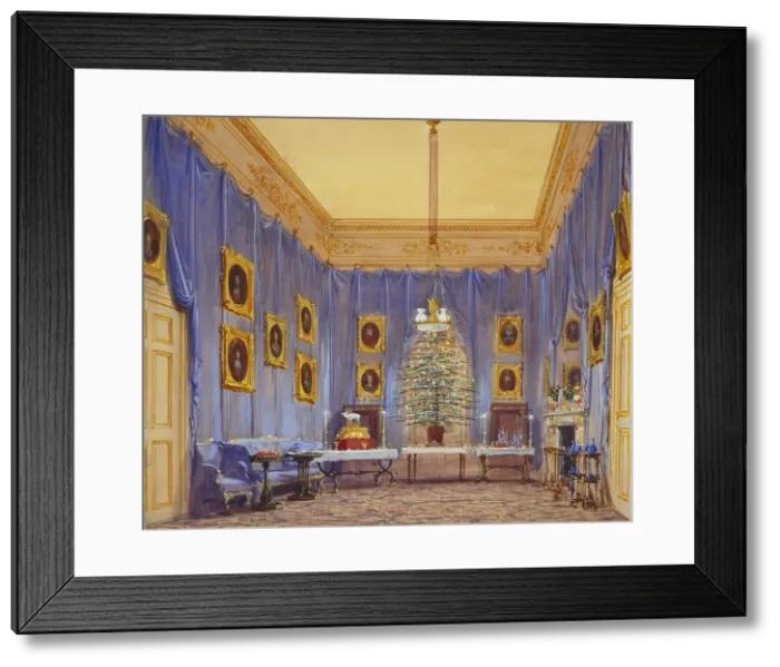 Framed Print : Queen Victorias Christmas Tree, Windsor Castle, 1845. Artist: Nash, Joseph (1806-1885)