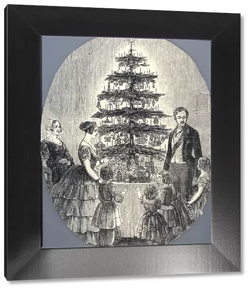 Christmas with Queen Victoria, Prince Albert, their children and Queen Victorias mother, in 1848 (f Artist: Anonymous