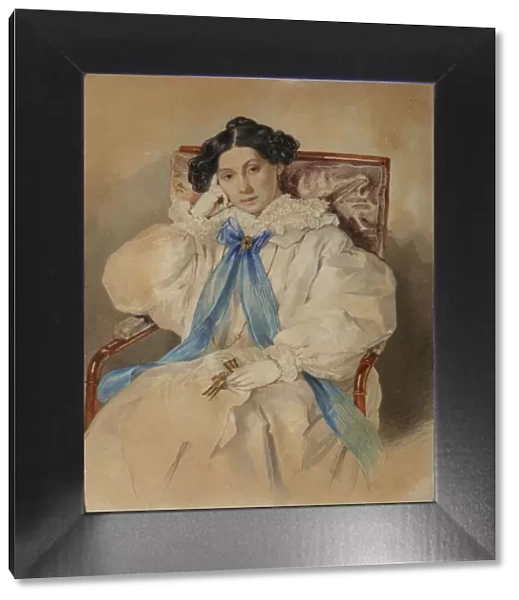 Portrait of Elizabeth Mikhailovna Khitrovo (1783-1839), 1838. Artist: Sokolov, Pyotr Fyodorovich (1791-1848)
