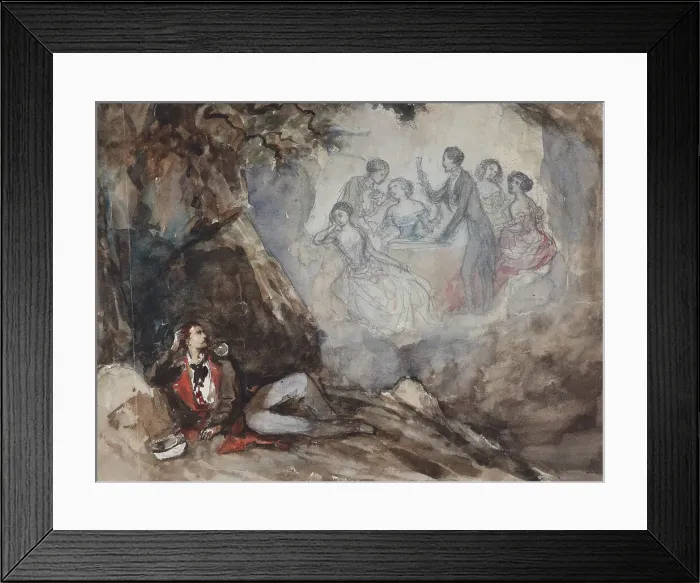 Framed Print : Illustration to the poem The Dream by M. Lermontov, Mid of the 19th century. Artist: Gagarin, Grigori Grigorievich (1810-1893) Framed Print : Illustration to the poem The Dream by M. Lermontov, Mid of the 19th century. Artist: Gagarin, Grigori Grigorievich (1810-1893)