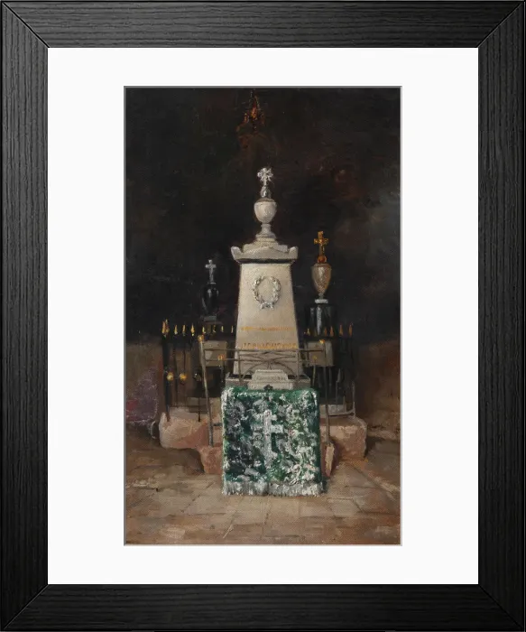 Framed Print : Lermontovs tombstone in Tarkhany, 1883. Artist: Mezentsov, A. S. (active 1880s) Framed Print : Lermontovs tombstone in Tarkhany, 1883. Artist: Mezentsov, A. S. (active 1880s)