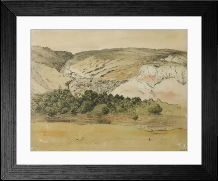 Framed Print : Aul Chirkey, Dagestan, 1841. Artist: Gagarin, Grigori Grigorievich (1810-1893) Framed Print : Aul Chirkey, Dagestan, 1841. Artist: Gagarin, Grigori Grigorievich (1810-1893)