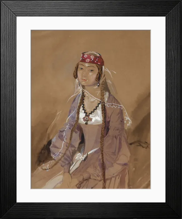 Framed Print : Portrait of Countess Marta Sologashvili, Princess Eristavi, 1840-1842. Artist: Gagarin, Grigori Grigorievich (1810-1893) Framed Print : Portrait of Countess Marta Sologashvili, Princess Eristavi, 1840-1842. Artist: Gagarin, Grigori Grigorievich (1810-1893)