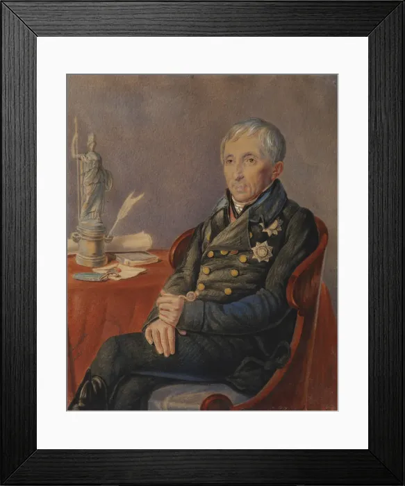 Framed Print : Portrait of Alexey Nikolayevich Olenin (1763-1843), 1820s. Artist: Olenin, Pyotr Alexeevich (1828-1855) Framed Print : Portrait of Alexey Nikolayevich Olenin (1763-1843), 1820s. Artist: Olenin, Pyotr Alexeevich (1828-1855)