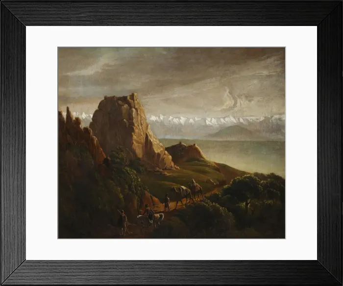 Framed Print : Caucasian landscape with camels, 1837-1838. Artist: Lermontov, Mikhail Yuryevich (1814-1841) Framed Print : Caucasian landscape with camels, 1837-1838. Artist: Lermontov, Mikhail Yuryevich (1814-1841)