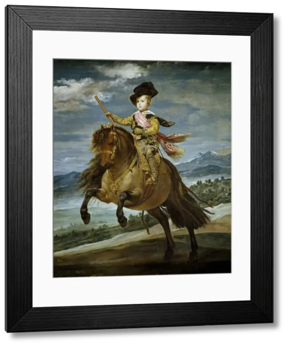 Framed Print : Equestrian Portrait of Prince Balthasar Charles, c. 1635. Artist: Velazquez, Diego (1599-1660) Framed Print : Equestrian Portrait of Prince Balthasar Charles, c. 1635. Artist: Velazquez, Diego (1599-1660)