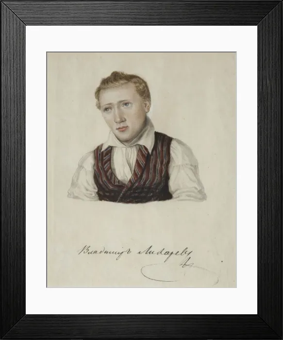 Framed Print : Portrait of the Decembrist Vladimir Nikolayevich Likharev (1803-1840), 1828. Artist: Bestuzhev, Nikolai Alexandrovich (1791-1855) Framed Print : Portrait of the Decembrist Vladimir Nikolayevich Likharev (1803-1840), 1828. Artist: Bestuzhev, Nikolai Alexandrovich (1791-1855)