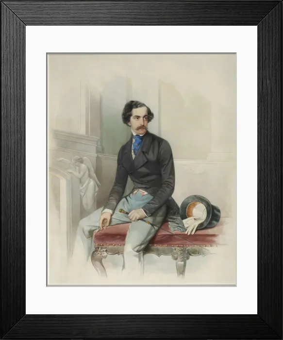 Framed Print : Portrait of Alexey Arkadyevich Stolypin (Mongo) (1816-1858), 1845. Artist: Hau (Gau), Vladimir Ivanovich (1816-1895) Framed Print : Portrait of Alexey Arkadyevich Stolypin (Mongo) (1816-1858), 1845. Artist: Hau (Gau), Vladimir Ivanovich (1816-1895)