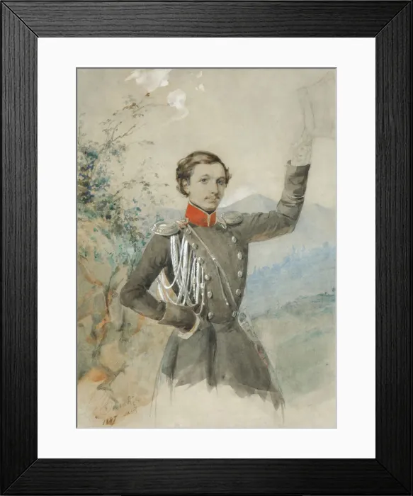 Framed Print : Portrait of Semyon Dmitrievich Lisanevich (1822-1877), 1847-1849. Artist: Corradini, G. V. (active 1840-1850s) Framed Print : Portrait of Semyon Dmitrievich Lisanevich (1822-1877), 1847-1849. Artist: Corradini, G. V. (active 1840-1850s)