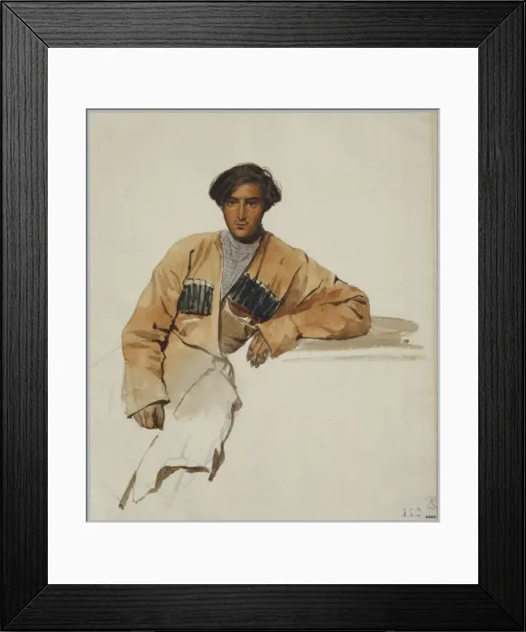 Framed Print : Portrait of Christophor Dmitrievich Sanikidze, 1841. Artist: Gagarin, Grigori Grigorievich (1810-1893) Framed Print : Portrait of Christophor Dmitrievich Sanikidze, 1841. Artist: Gagarin, Grigori Grigorievich (1810-1893)