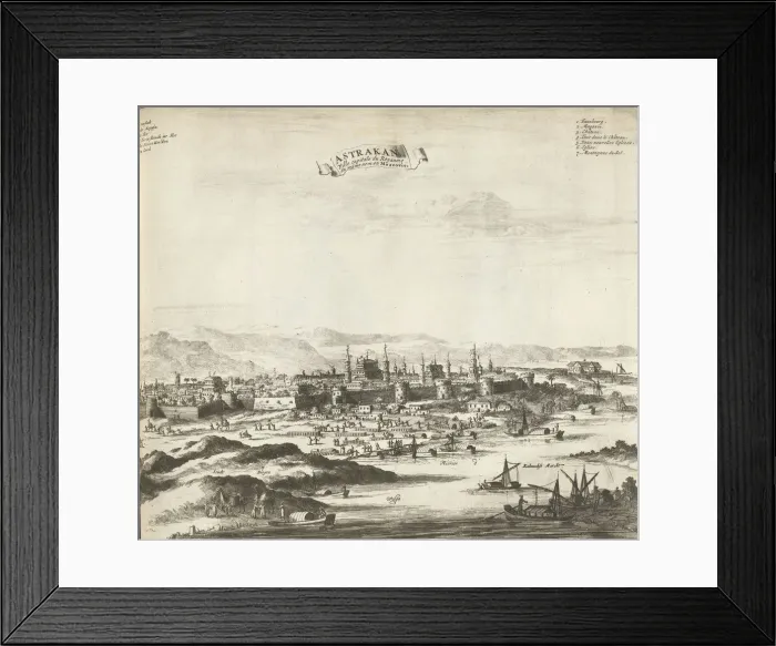 Framed Print : Astrakhan, 1726. Artist: Aa, Pieter van der (1659-1733) Framed Print : Astrakhan, 1726. Artist: Aa, Pieter van der (1659-1733)