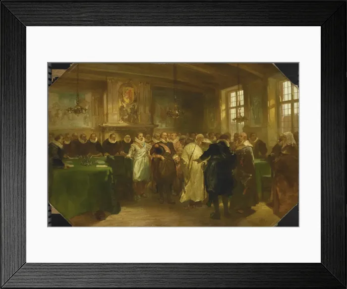Framed Print : Prince Maurice of Orange receives a delegation from Russia in 1614, 1874. Artist: Rochussen, Charles (1814-1894) Framed Print : Prince Maurice of Orange receives a delegation from Russia in 1614, 1874. Artist: Rochussen, Charles (1814-1894)