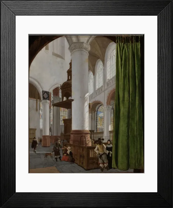 Framed Print : Interior of the Oude Kerk in Delft, 1654. Artist: Houckgeest, Gerard (ca. 1600-1661) Framed Print : Interior of the Oude Kerk in Delft, 1654. Artist: Houckgeest, Gerard (ca. 1600-1661)