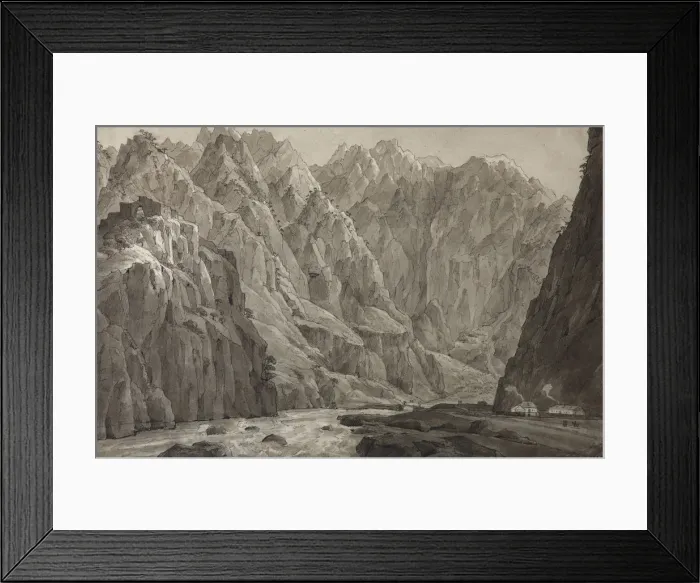 Framed Print : The Darial Gorge, 1830. Artist: Chernetsov, Nikanor Grigoryevich (1805-1879) Framed Print : The Darial Gorge, 1830. Artist: Chernetsov, Nikanor Grigoryevich (1805-1879)