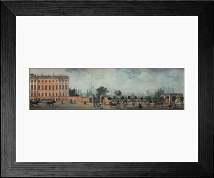 Framed Print : The Anichkov Palace. From the panorama of the Nevsky Prospekt, 1830. Artist: Ivanov, Ivan Alexeyevich (1779-1848) Framed Print : The Anichkov Palace. From the panorama of the Nevsky Prospekt, 1830. Artist: Ivanov, Ivan Alexeyevich (1779-1848)
