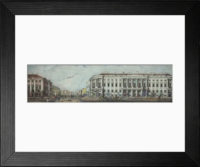 Framed Print : The Police Bridge with the Stroganov Palace. From the panorama of the Nevsky Prospekt, 1830. Artist: Ivanov, Ivan Alexeyevich (1779-1848) Framed Print : The Police Bridge with the Stroganov Palace. From the panorama of the Nevsky Prospekt, 1830. Artist: Ivanov, Ivan Alexeyevich (1779-1848)