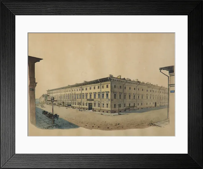 Framed Print : The ordonance house at Sadovaya Street in Petersburg, 1862. Artist: Bagantz, Friedrich Heinrich (1834-1873) Framed Print : The ordonance house at Sadovaya Street in Petersburg, 1862. Artist: Bagantz, Friedrich Heinrich (1834-1873)