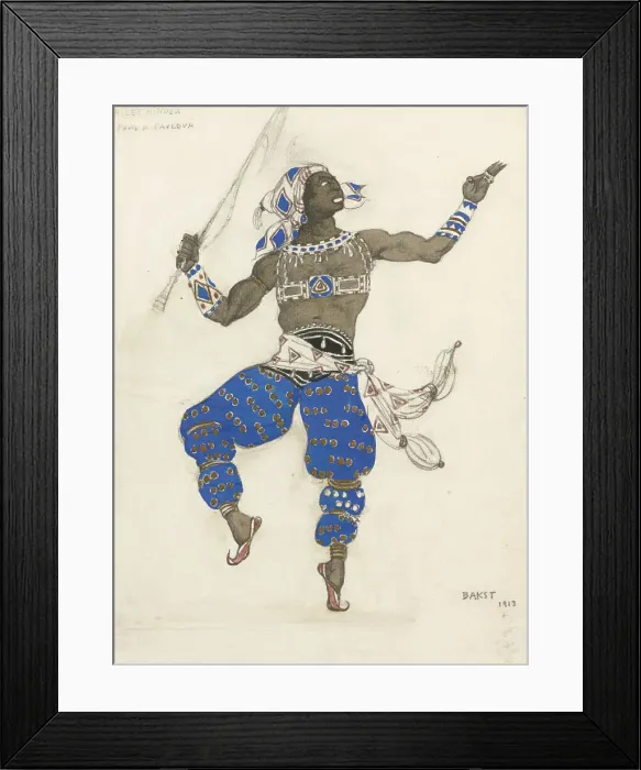 Framed Print : Costume design for the ballet Oriental Fantasy (Ballet Hindu), 1913. Artist: Bakst, Leon (1866-1924) Framed Print : Costume design for the ballet Oriental Fantasy (Ballet Hindu), 1913. Artist: Bakst, Leon (1866-1924)
