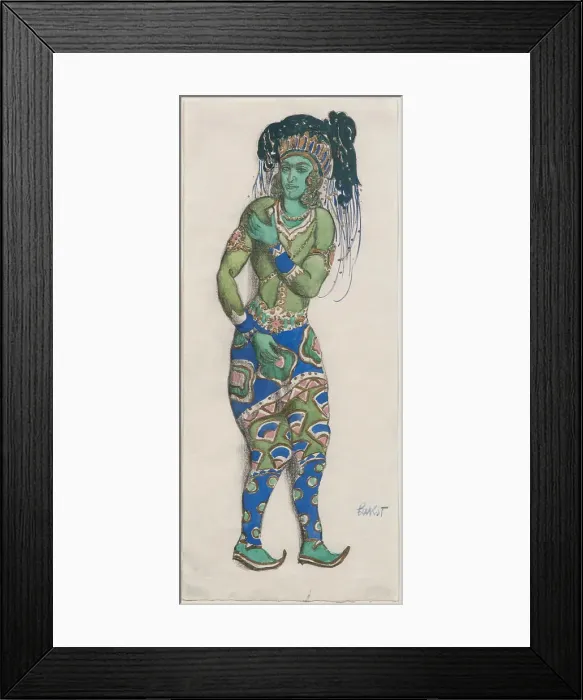 Framed Print : Costume design for the Ballet Blue God by R. Hahn, 1911. Artist: Bakst, Leon (1866-1924) Framed Print : Costume design for the Ballet Blue God by R. Hahn, 1911. Artist: Bakst, Leon (1866-1924)