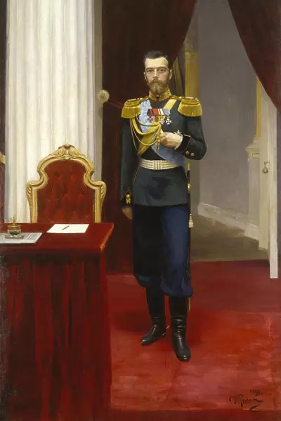 Portrait of Emperor Nicholas II (1868-1918), 1896. Artist: Repin, Ilya Yefimovich (1844-1930)