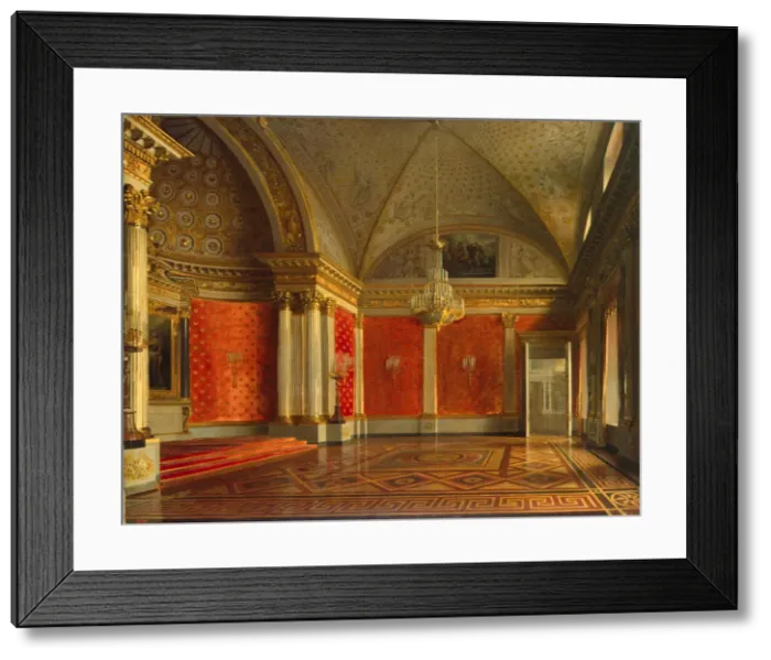 Framed Print : The Small Throne Room of the Winter Palace, 1837. Artist: Zaryanko, Sergei Konstantinovich (1818-1870) Framed Print : The Small Throne Room of the Winter Palace, 1837. Artist: Zaryanko, Sergei Konstantinovich (1818-1870)