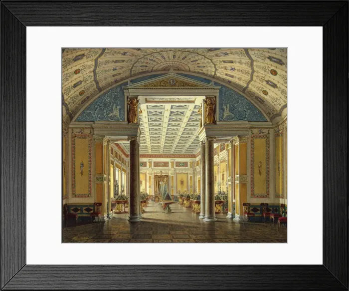 Framed Print : Interiors of the New Hermitage. The Room of Cameos, 1854. Artist: Hau, Eduard (1807-1887) Framed Print : Interiors of the New Hermitage. The Room of Cameos, 1854. Artist: Hau, Eduard (1807-1887)
