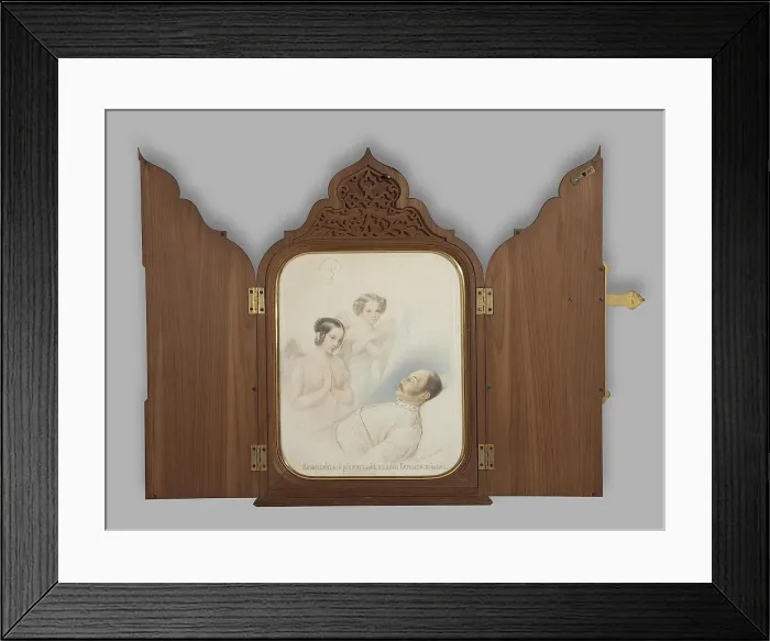 Framed Print : Emperor Nicholas I on the deathbed, 1855. Artist: Hau (Gau), Vladimir Ivanovich (1816-1895) Framed Print : Emperor Nicholas I on the deathbed, 1855. Artist: Hau (Gau), Vladimir Ivanovich (1816-1895)