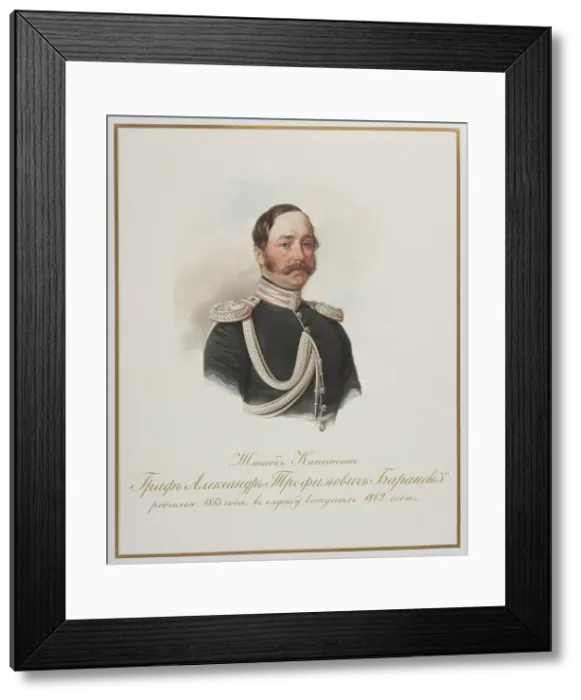 Framed Print : Count Alexander Trofimovich Baranov (1813-1888). Artist: Hau (Gau), Vladimir Ivanovich (1816-1895) Framed Print : Count Alexander Trofimovich Baranov (1813-1888). Artist: Hau (Gau), Vladimir Ivanovich (1816-1895)