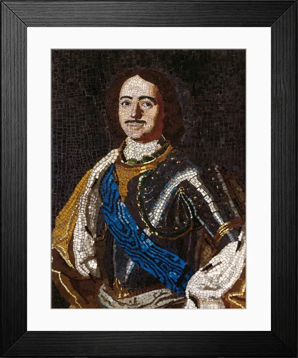 Framed Print : Portrait of Emperor Peter I the Great (1672-1725), 1754. Artist: Lomonosov, Mikhail Vasilyevich (1711-1765) Framed Print : Portrait of Emperor Peter I the Great (1672-1725), 1754. Artist: Lomonosov, Mikhail Vasilyevich (1711-1765)
